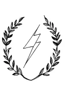 laurel leaf wreath and lightning bolt tattoo design idea