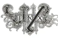 05 14 2006 roman numerals intertwined tattoo design idea