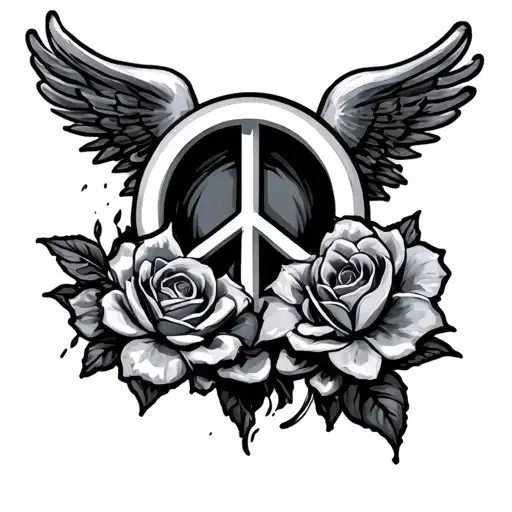 rest in peace symbol tattoo design idea