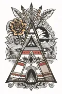 teepee, wild west tattoo design idea