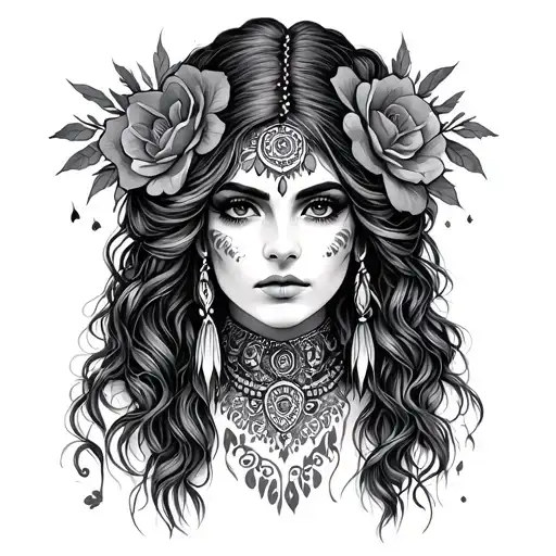 Romany Gypsy tattoo design idea