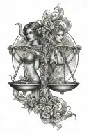 zodiac signs Libra and Virgo tattoo design idea