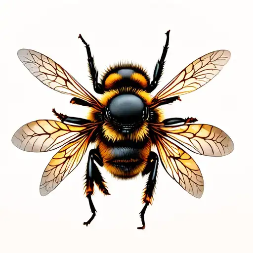 Three bees facing each other from a top down perspective.  The style should draw from the mysticism and the occult. tattoo design idea