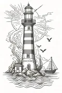 Lighthouse and Anchor tattoo design idea