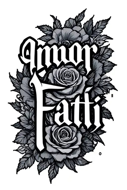 Amor Fati written with apt logo  tattoo design idea