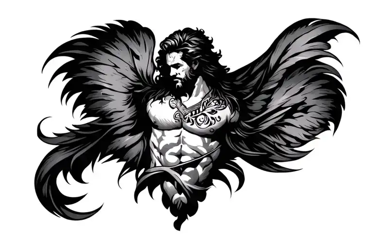 male chest and shoulder tattoos spanish style tattoo design idea