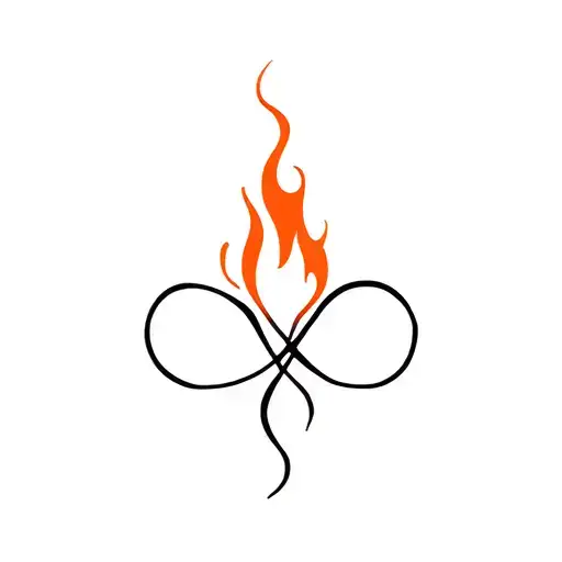 Flame within Infinity Symbol tattoo design idea