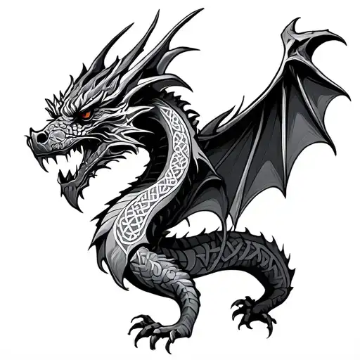 Celtic Dragon tattoo design idea