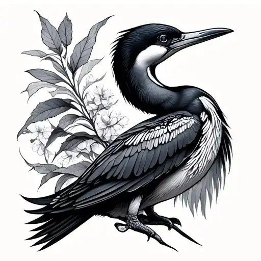 cormorant tattoo design idea