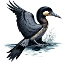 cormorant tattoo design idea