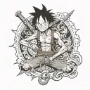 MONKEY D Luffy tattoo design idea