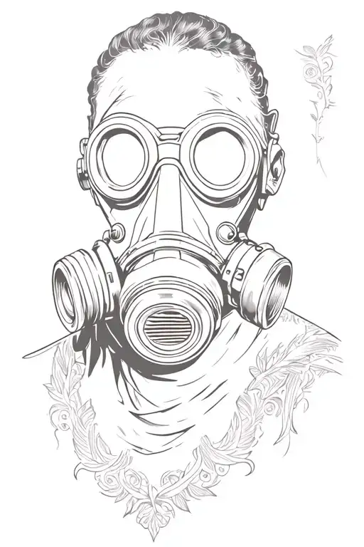 gas mask, stalker, looking back tattoo design tattoo design idea