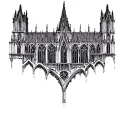 gothic cathedral structure tattoo design idea