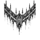 gothic cathedral structure tattoo design idea