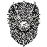 Celtic trinity clock face tattoo design idea