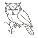 owl perched on a branch tattoo design idea
