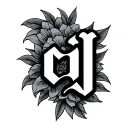 "cj" name tattoo design idea