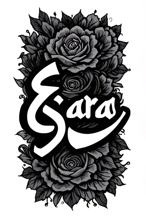 "Sara" Arabic tattoo design idea