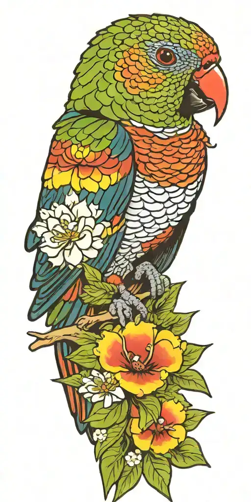 rainbow lorikeet tattoo design idea