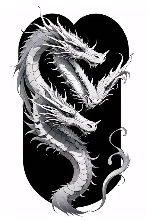 five dragon heads wrap aroundarm sleeve tattoo design idea