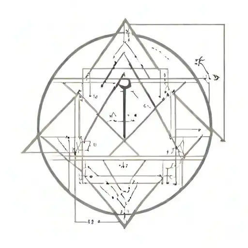 3,6,9 Nikola Tesla power circle triangulate 3 points with a initial numbers tattoo design idea
