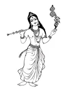 Krishna playing the flute tattoo design idea