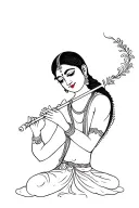 Krishna playing the flute tattoo design idea