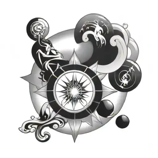 Meditation, Astrology tattoo design idea