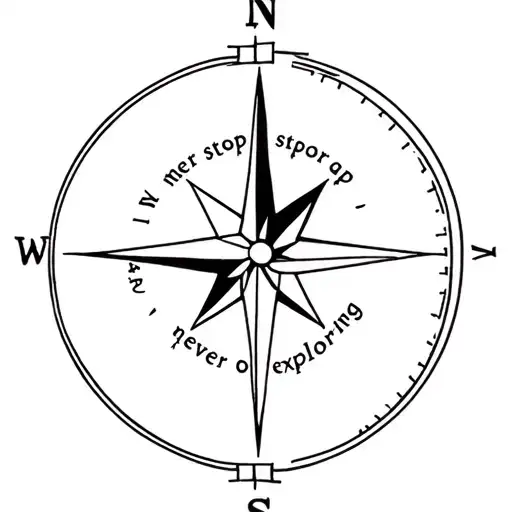 kompass travel never stop exploring tattoo design idea