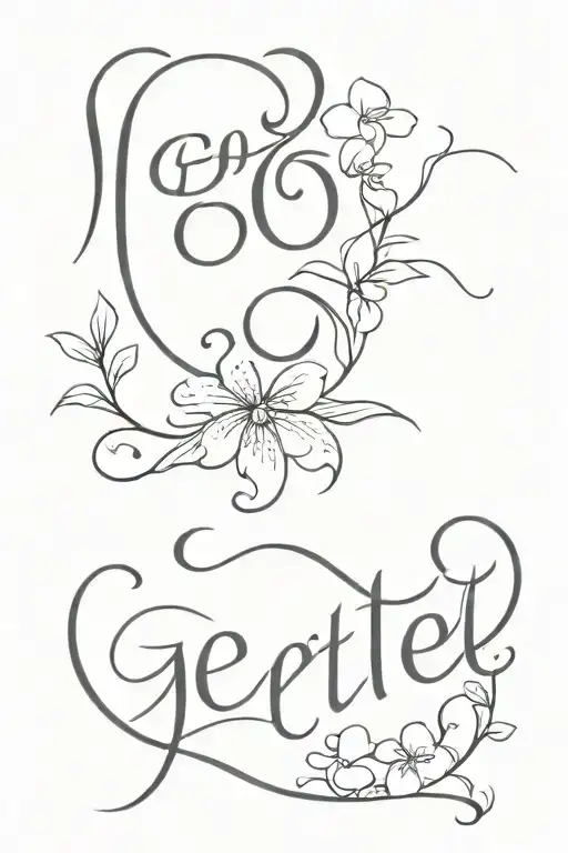 The words “go gentle” are written vertically in a clean, elegant cursive or calligraphic style. The letters flow straigh tattoo design idea