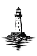 Lighthouse  ocean tattoo design idea