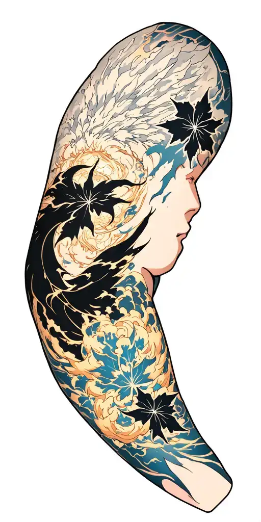 The Dark Ascendant Sleeve: Solo Leveling, Black Clover, & Jujutsu KaisenThis arm sleeve design will focus on a seamless tattoo design idea