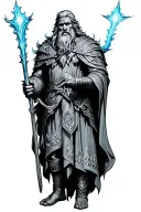 Heimdal standing by bifrost tattoo design idea