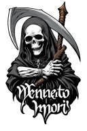 "Memento mori " grim reaper with scythe tattoo design idea