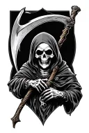 "Memento mori " grim reaper with scythe tattoo design idea