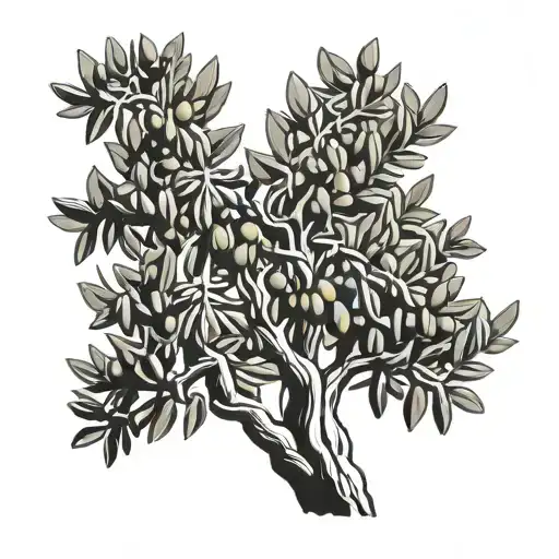 Olive tree tattoo design idea