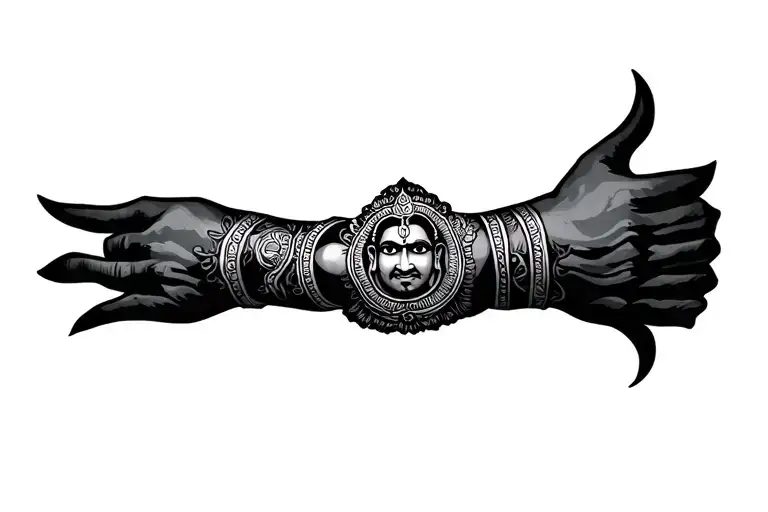 hanuman gada as arm band tattoo design idea