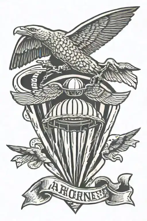 Army Airborne paratroopers tattoo design idea