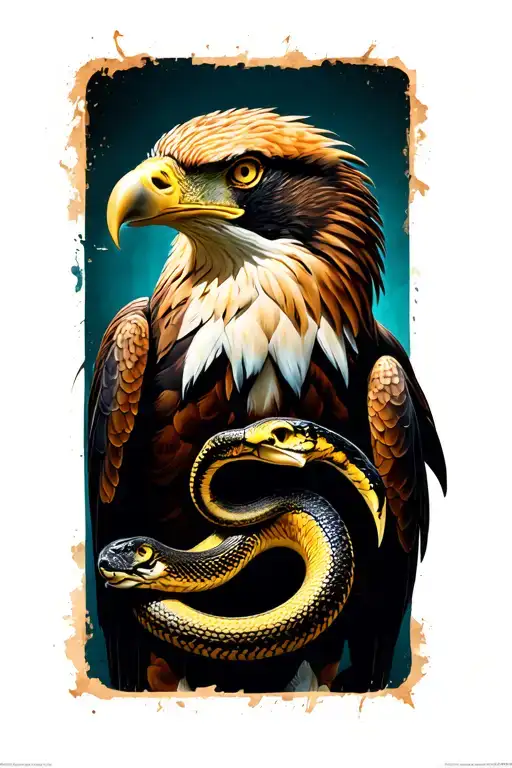 eagle with snake tattoo design idea