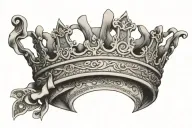 crown made of money with letter B tattoo design idea