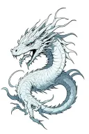 Eastern Dragao with Skuras around, tattoo design idea
