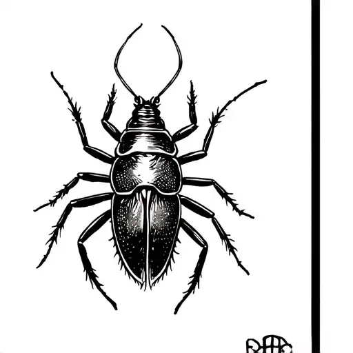 Nailed Cockroach tattoo design idea