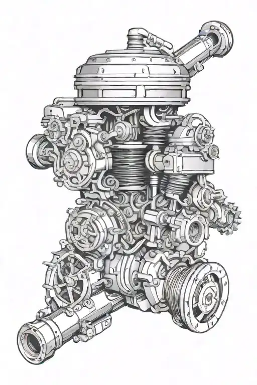 engine and tools incorporated tattoo design idea
