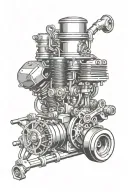 engine and tools incorporated tattoo design idea