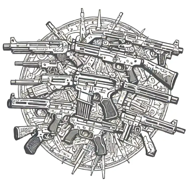 America 2nd amendment ammo guns tattoo design idea