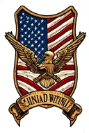 Create a military tattoo design featuring the US Army 4th Infantry Division patch as the central element. The patch shou tattoo design idea