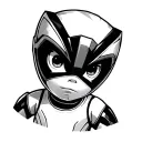 Cute Baby Black power ranger lika a drawing tattoo design idea