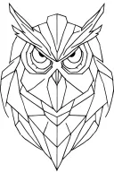 geometric owl head tattoo design idea