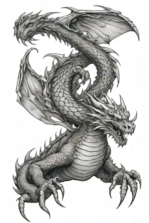 Fine line Dragon tattoo design idea