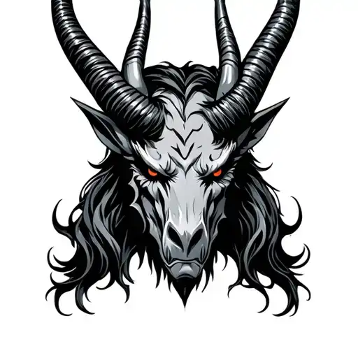 Capricorn devil face tattoo design idea
